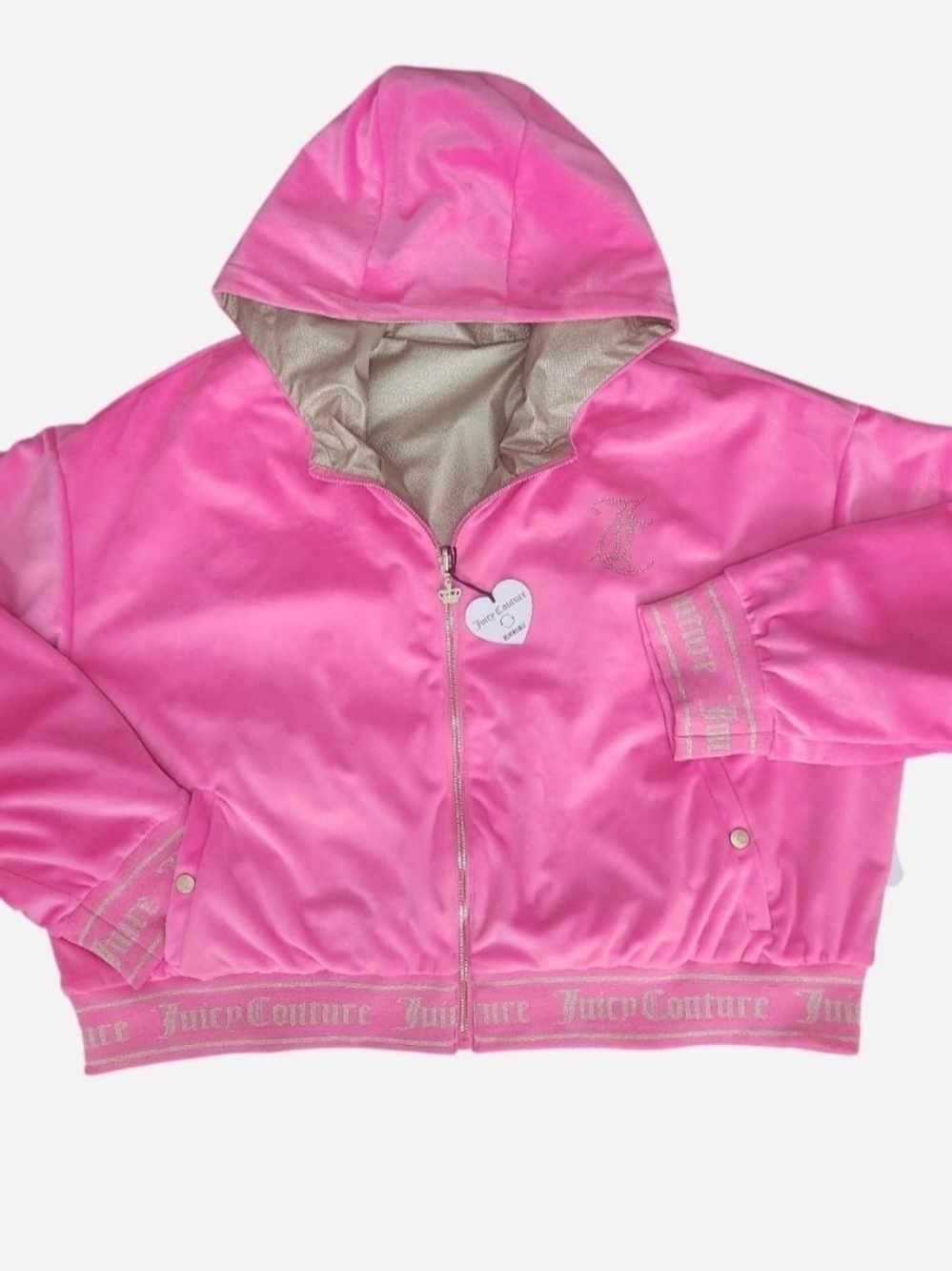 Juicy Couture Pink Velour Reversible Jacket 3x New With Tags